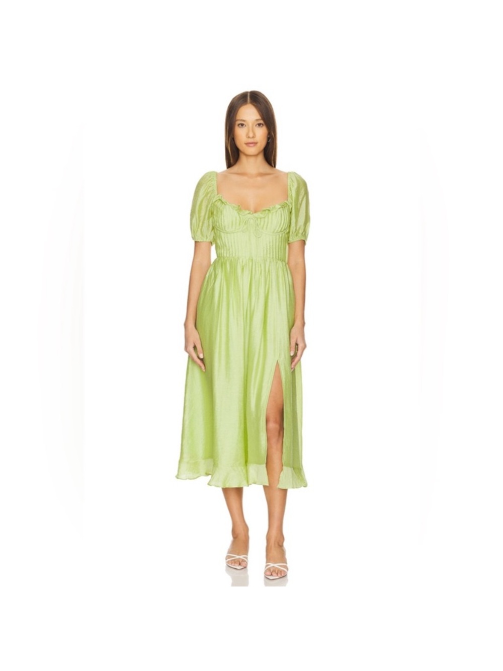 Astr The Label Lunaria Pleated Bustier Midi Dress